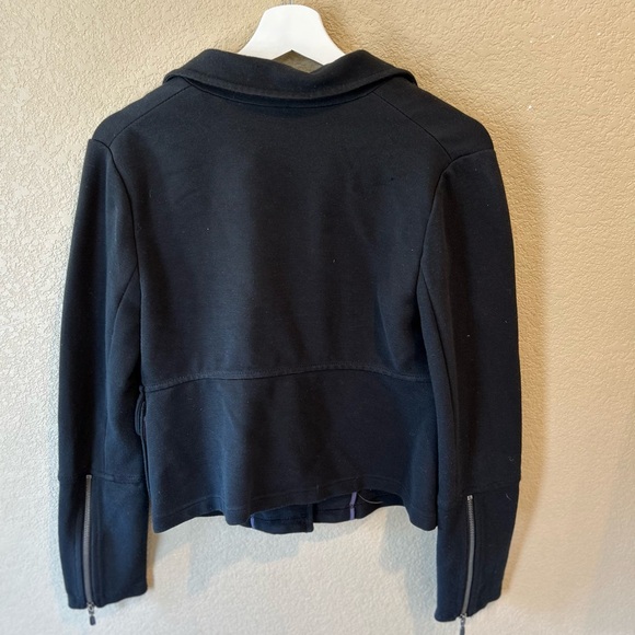 Anthropologie Sylvia Black Blazer with Button Front and Zip Sleeves Size S - Picture 10 of 11